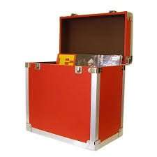 Steepletone SRB 2 12 Inch LP Vinyl Retro Style Record Storage Carry Case (Red)