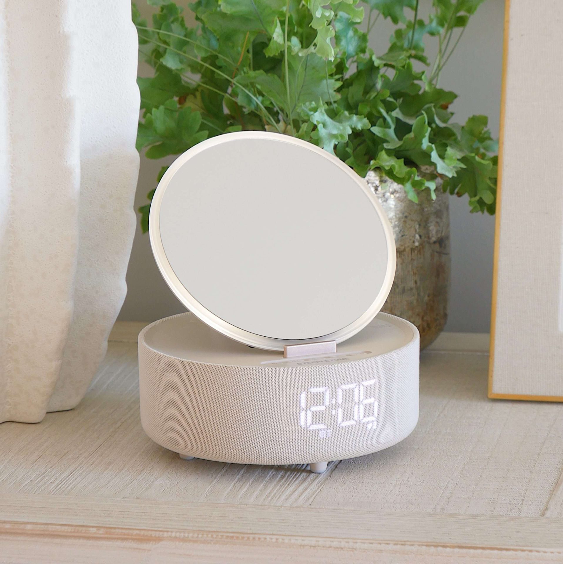 Steepletone Glow Mirror Bedside Alarm Clock