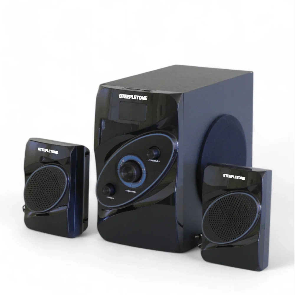 Steepletone Subsonic Powerful Subwoofer Three-Part System with Bluetooth and Remote Control