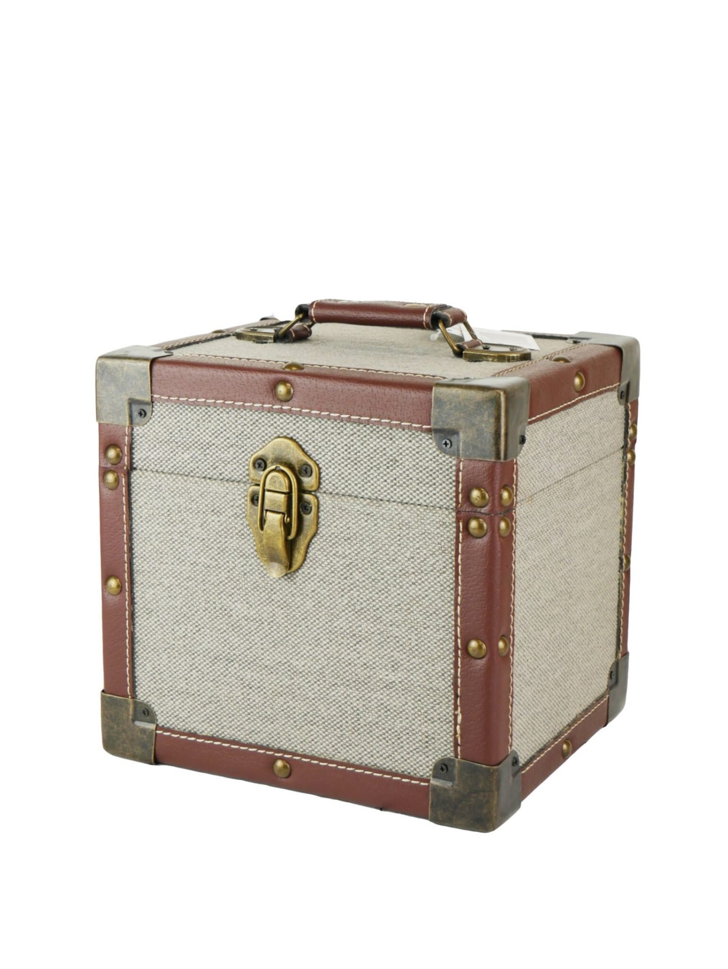 Steepletone SRB07SGL 7 Inch Vinyl Singles Storage Carry Case (Grey/Brown Cloth)