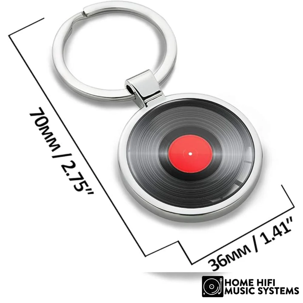 Biomar Labs? 3D Metal DJ Vinyl Records Keychain �C Stylish Gift for Music Lovers