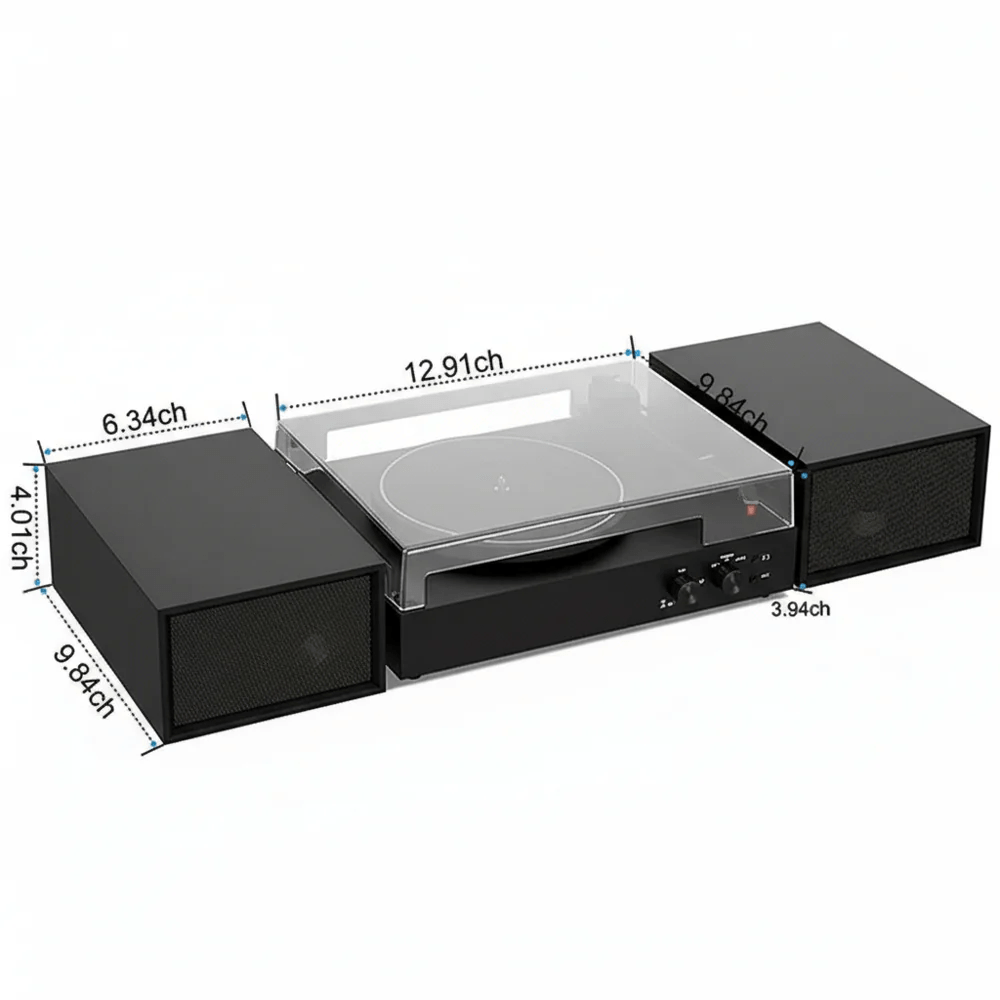 Steepletone Harrow Record Player 3-Speed Turntable with Bluetooth & PC Recording