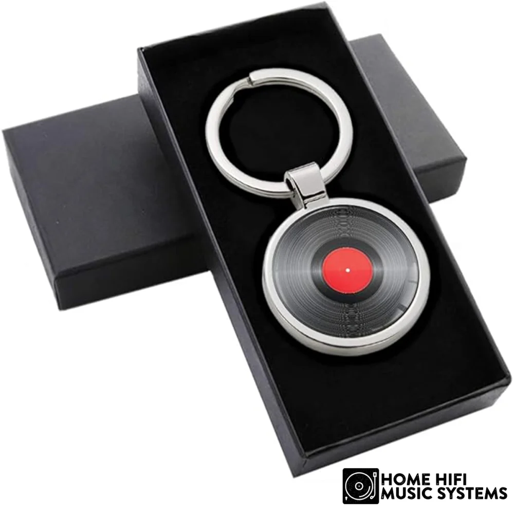 Biomar Labs® 3D Metal DJ Vinyl Records Keychain �?Stylish Gift for Music Lovers