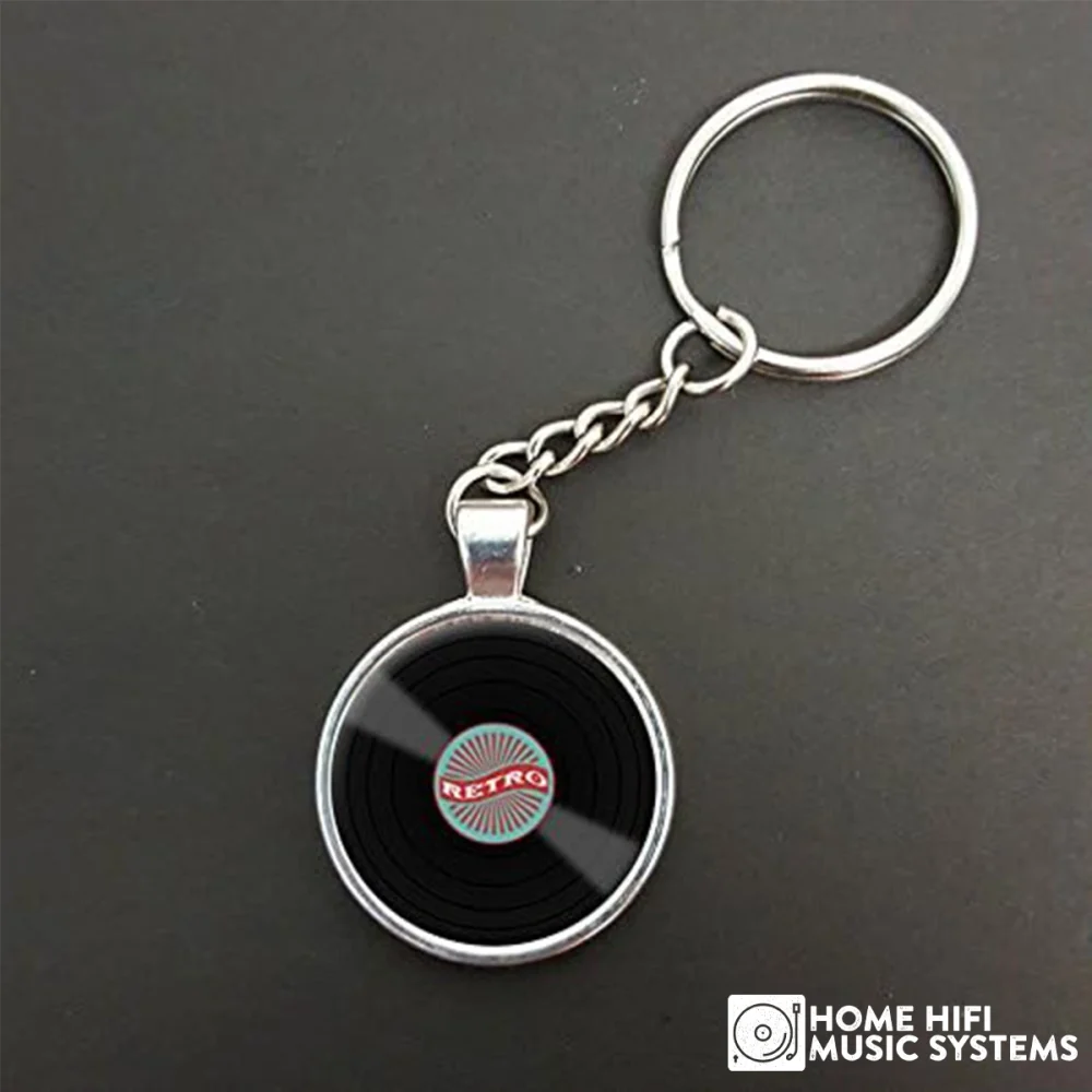 Retro Vinyl Record Pendant Keyring �?Unique Gift for Music Lovers