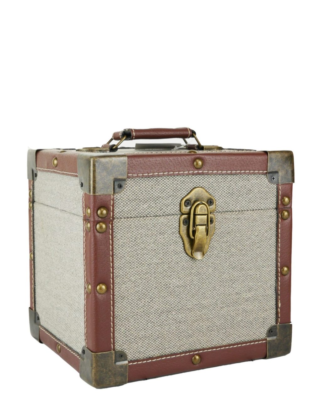 Steepletone SRB07SGL 7 Inch Vinyl Singles Storage Carry Case (Grey/Brown Cloth)