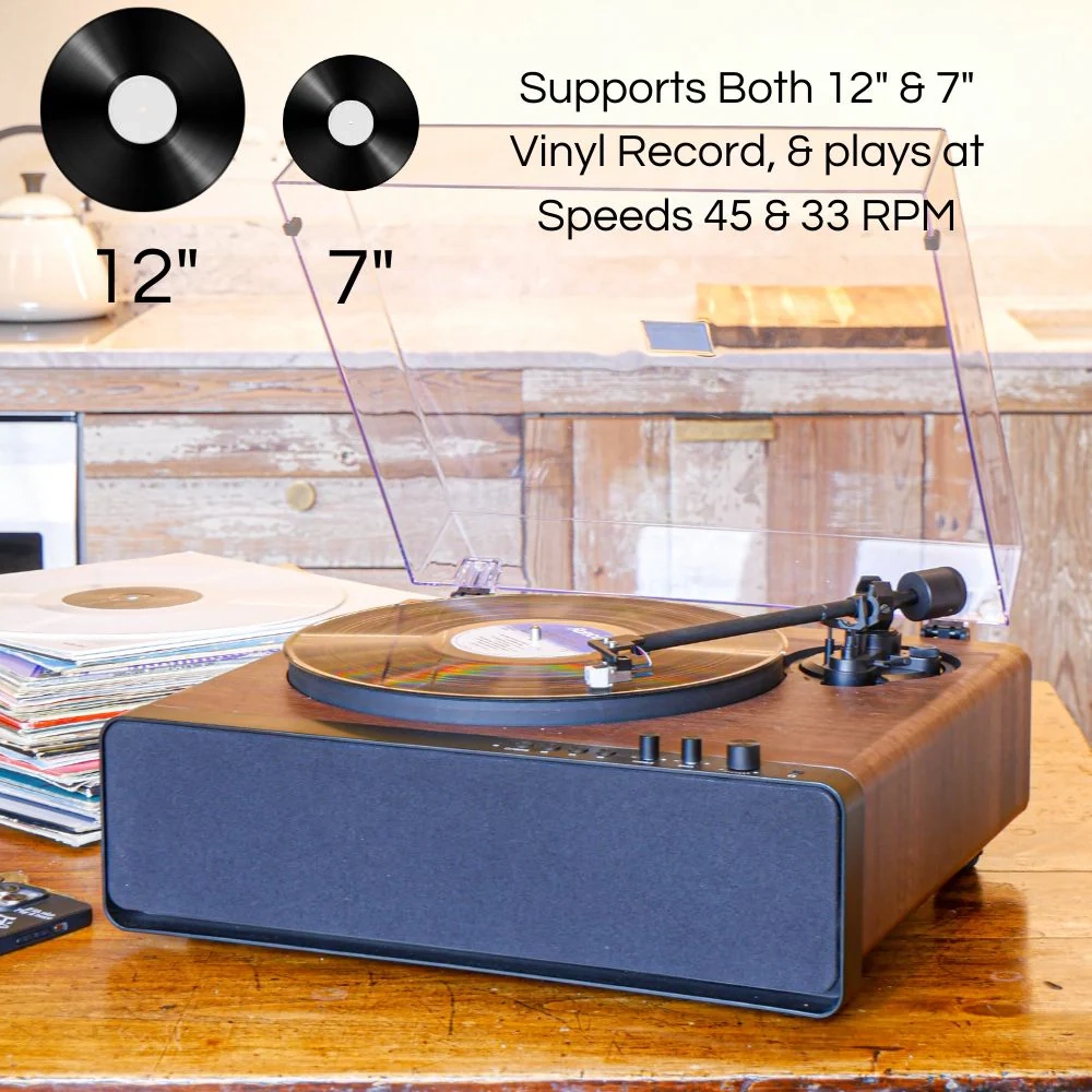 Steepletone Richmond All-in-One High-Quality Turntable Record Player with Audio-Technica Stylus & Bluetooth