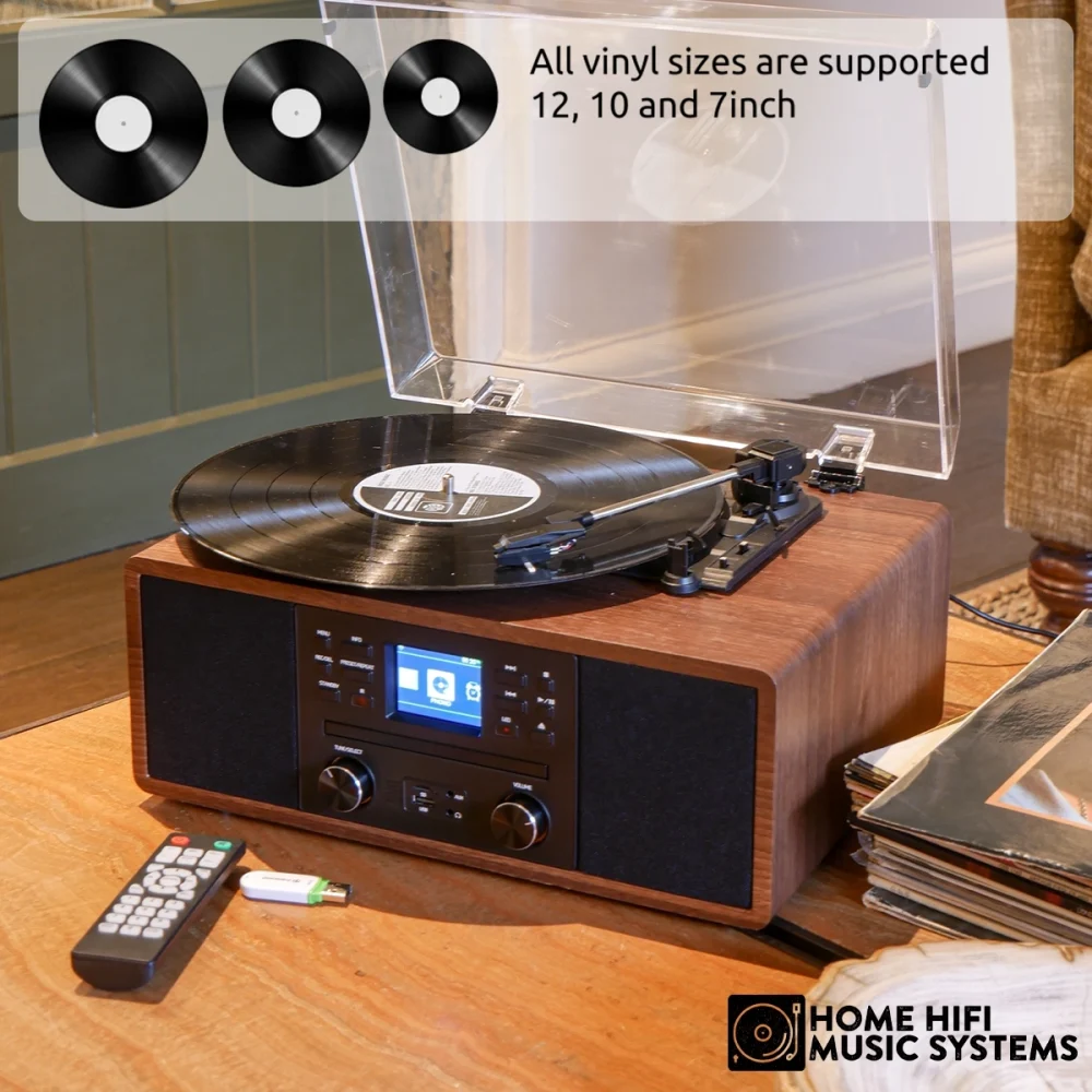 Steepletone Austin 5-in-1 Music System with CD Player, Bluetooth, DAB+ & FM Radio, USB Playback