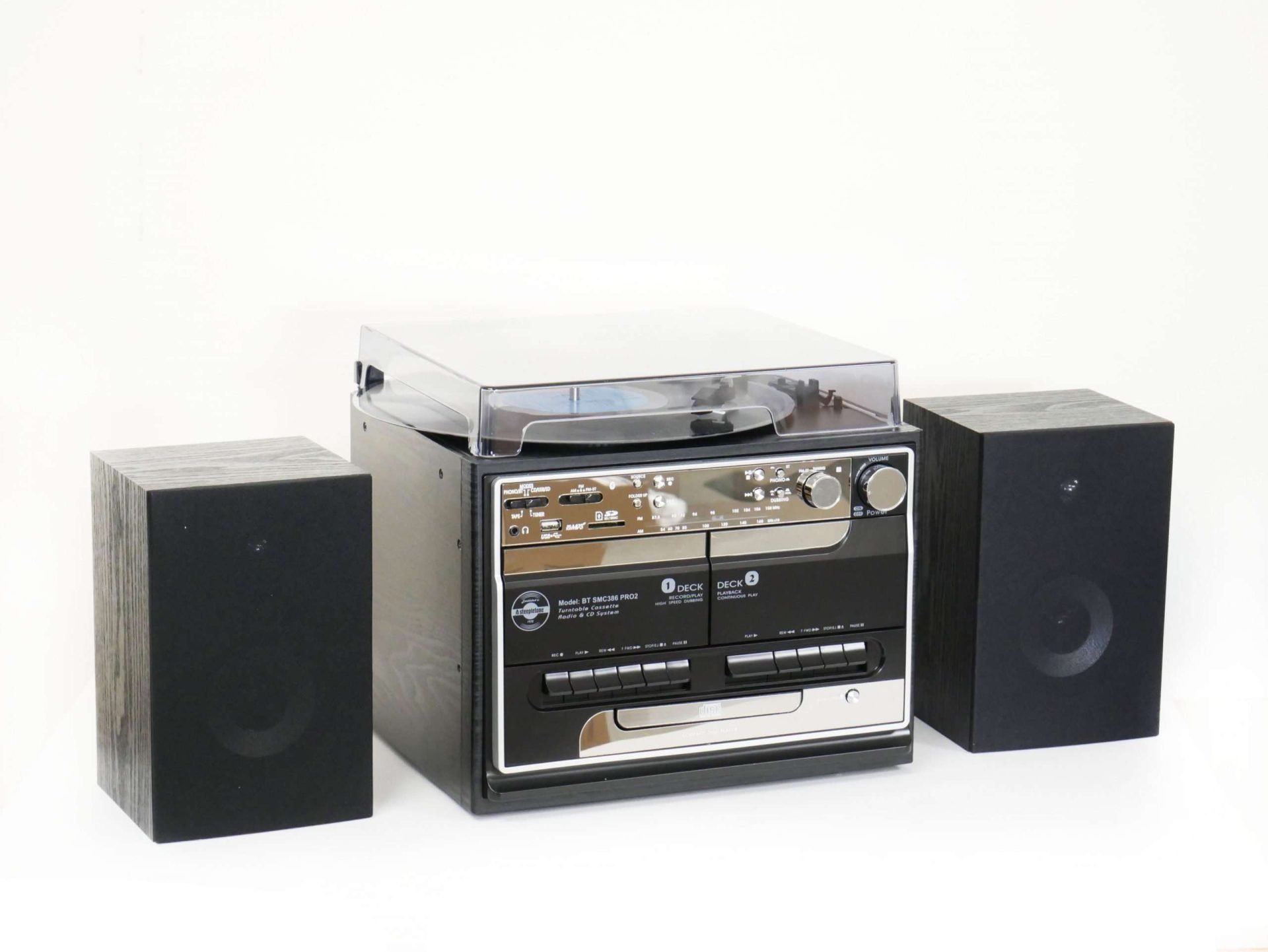 Steepletone SMC386 BT PRO2 5-in-1 Music System with Bluetooth (Black)