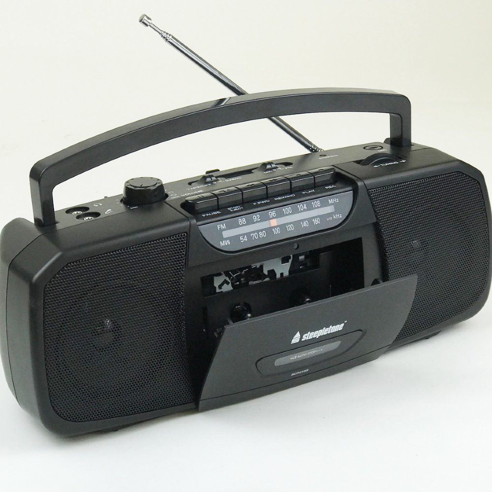 Steepletone SCR315s Portable Radio Cassette Player (Black)