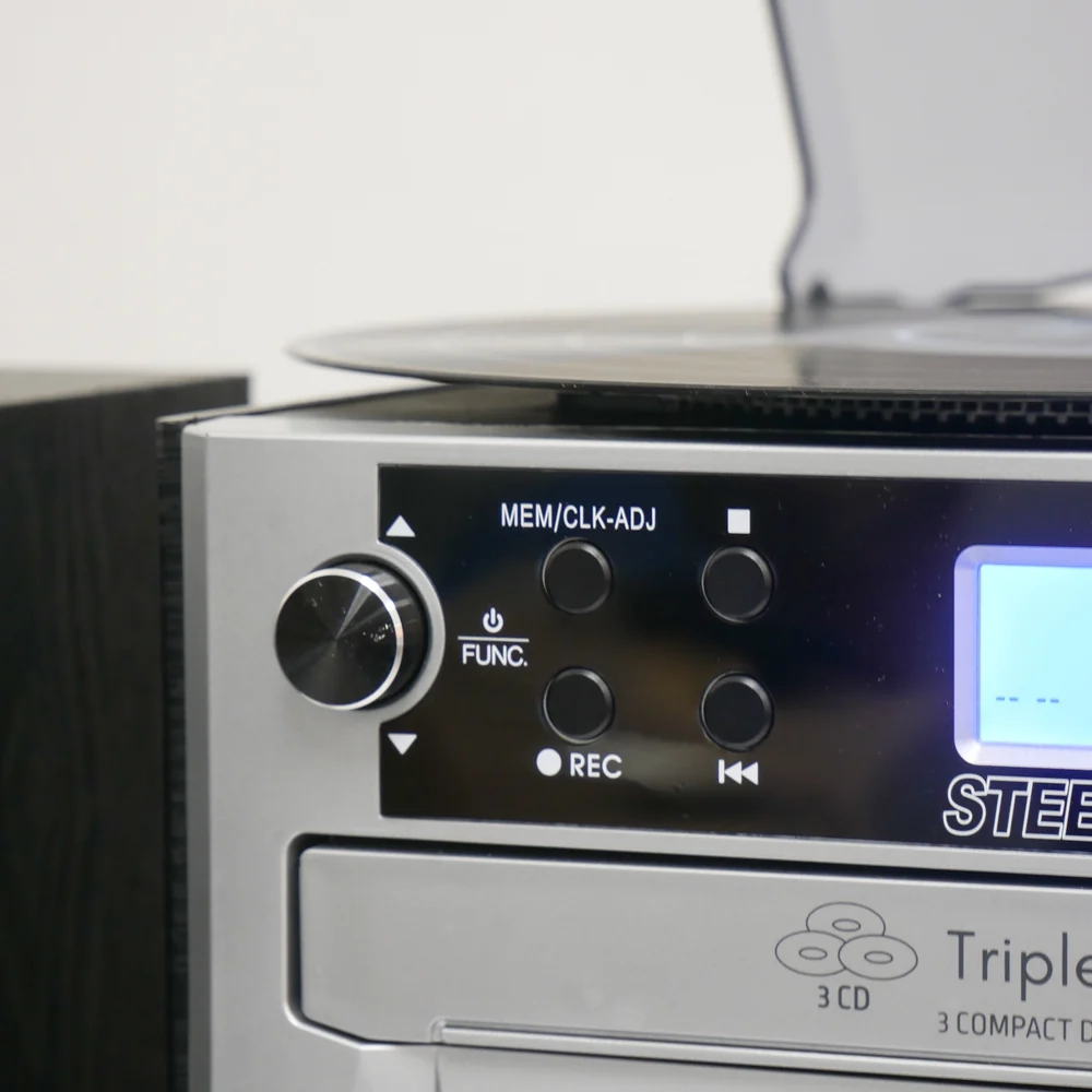 Steepletone Phoenix 6-in-1 High Powered Music System with Triple CD Player, Twin Cassette, MP3 Recording and Bluetooth Playback