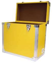 Steepletone SRB 2 12 Inch LP Vinyl Retro Style Record Storage Carry Case (Yellow)