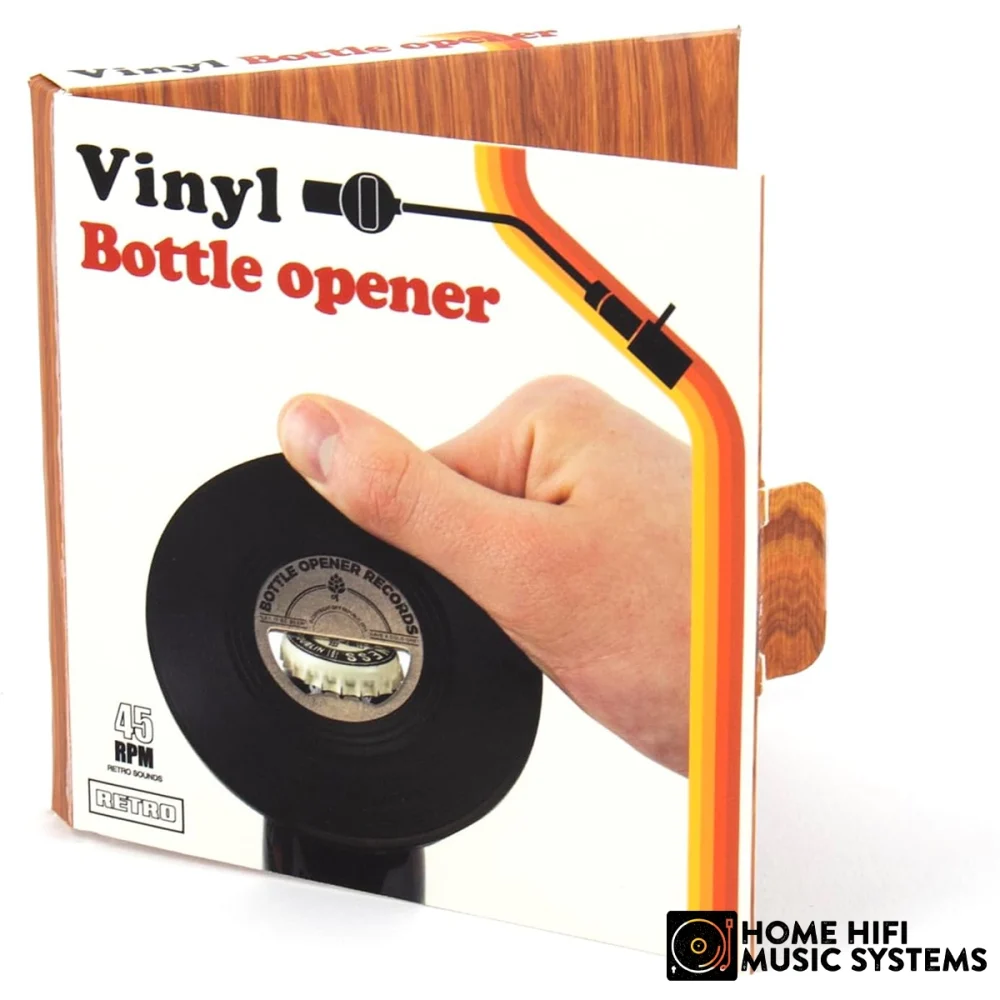 Vintage Vinyl Record Bottle Opener �C Retro Black Design for Music Lovers