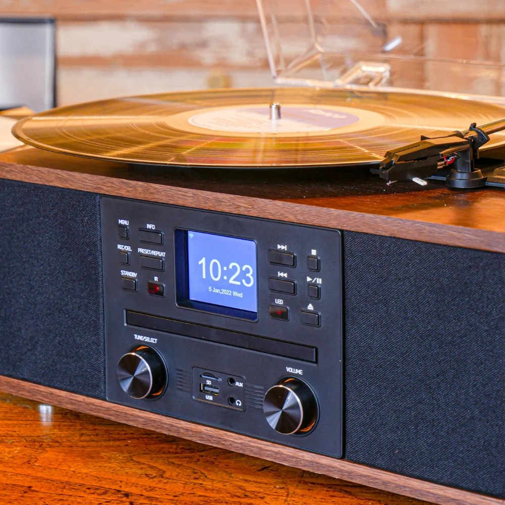 Steepletone Austin 5-in-1 Music System with CD Player, Bluetooth, DAB+ & FM Radio, USB Playback