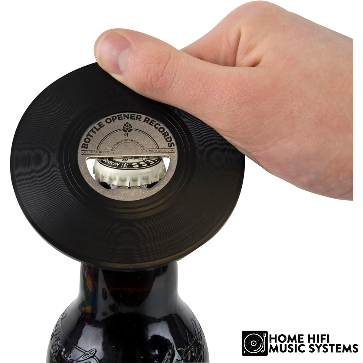Vintage Vinyl Record Bottle Opener �C Retro Black Design for Music Lovers
