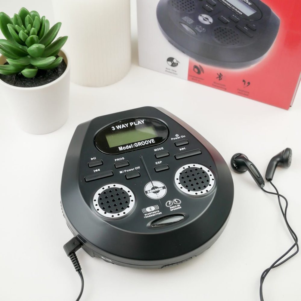 Steepletone GROOVE Personal CD Player With Built-In Stereo Speaker & Bluetooth