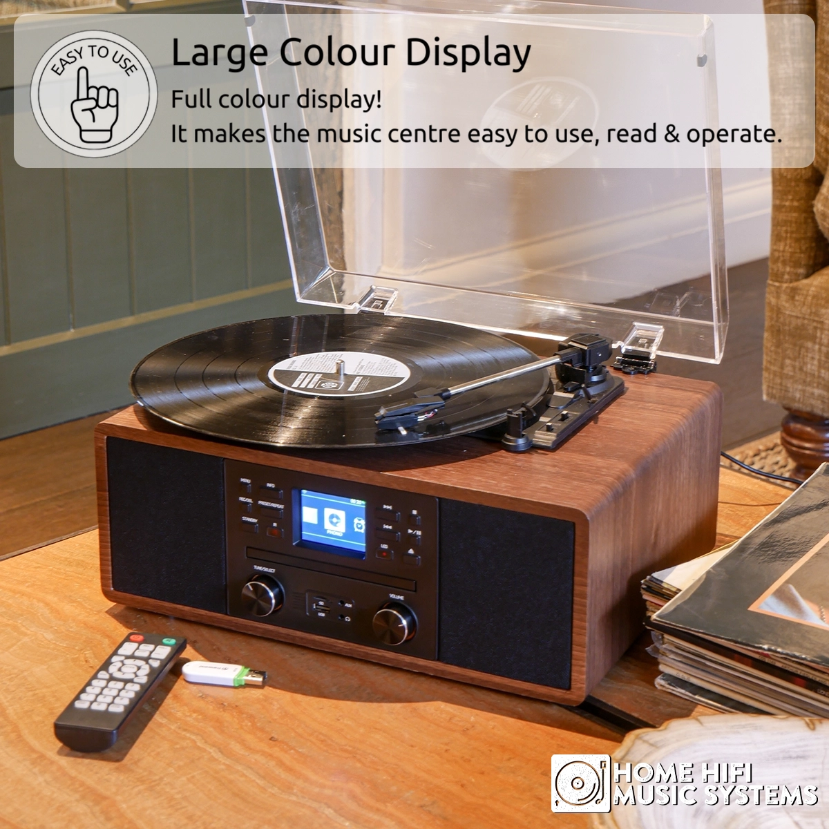 Steepletone Austin 5-in-1 Music System with CD Player, Bluetooth, DAB+ & FM Radio, USB Playback