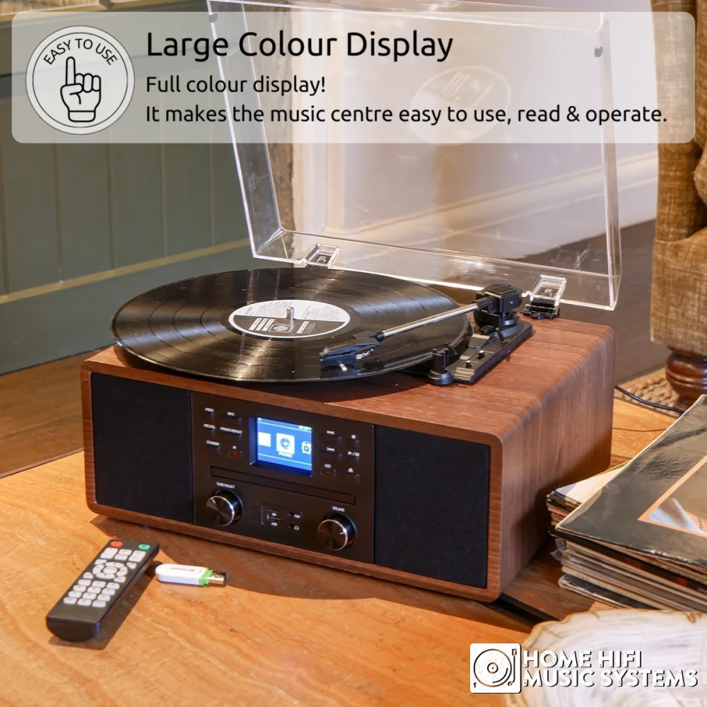 Steepletone Austin 5-in-1 Music System with CD Player, Bluetooth, DAB+ & FM Radio, USB Playback